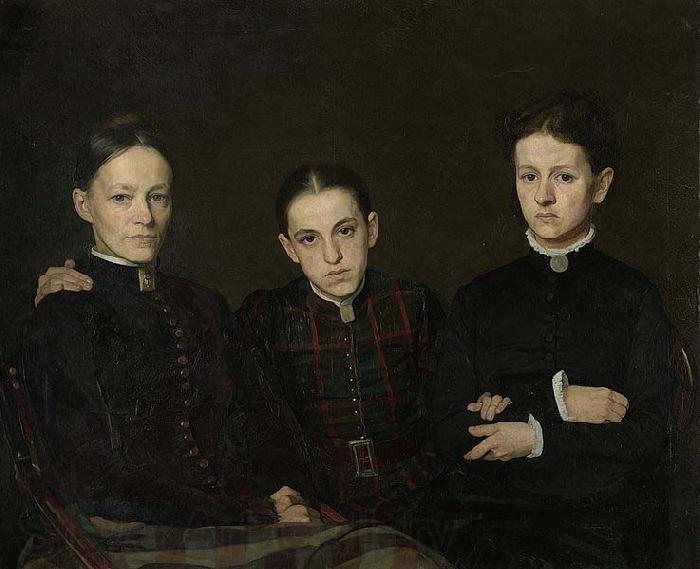 Jan Veth Cornelia, Clara en Johanna Veth, the three Sisters of the Artist Norge oil painting art